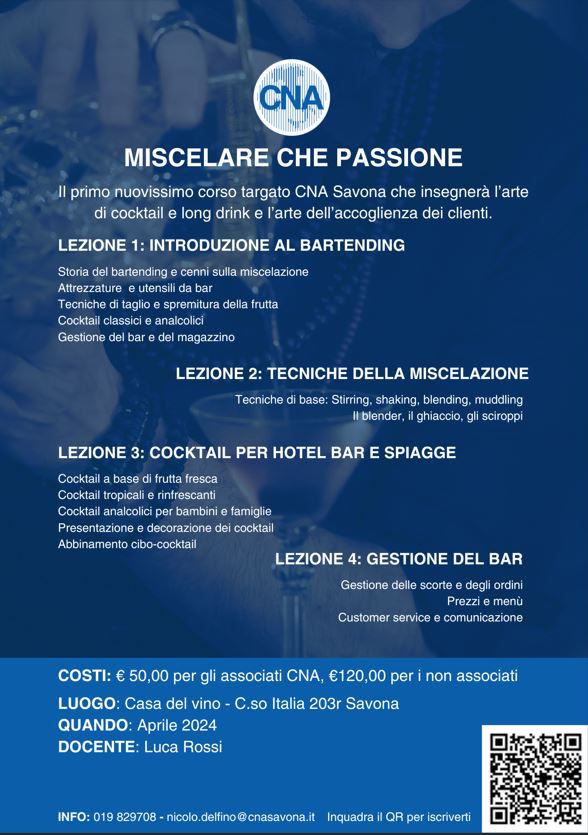 MISCELARE CHE PASSIONE! - Corso bartender